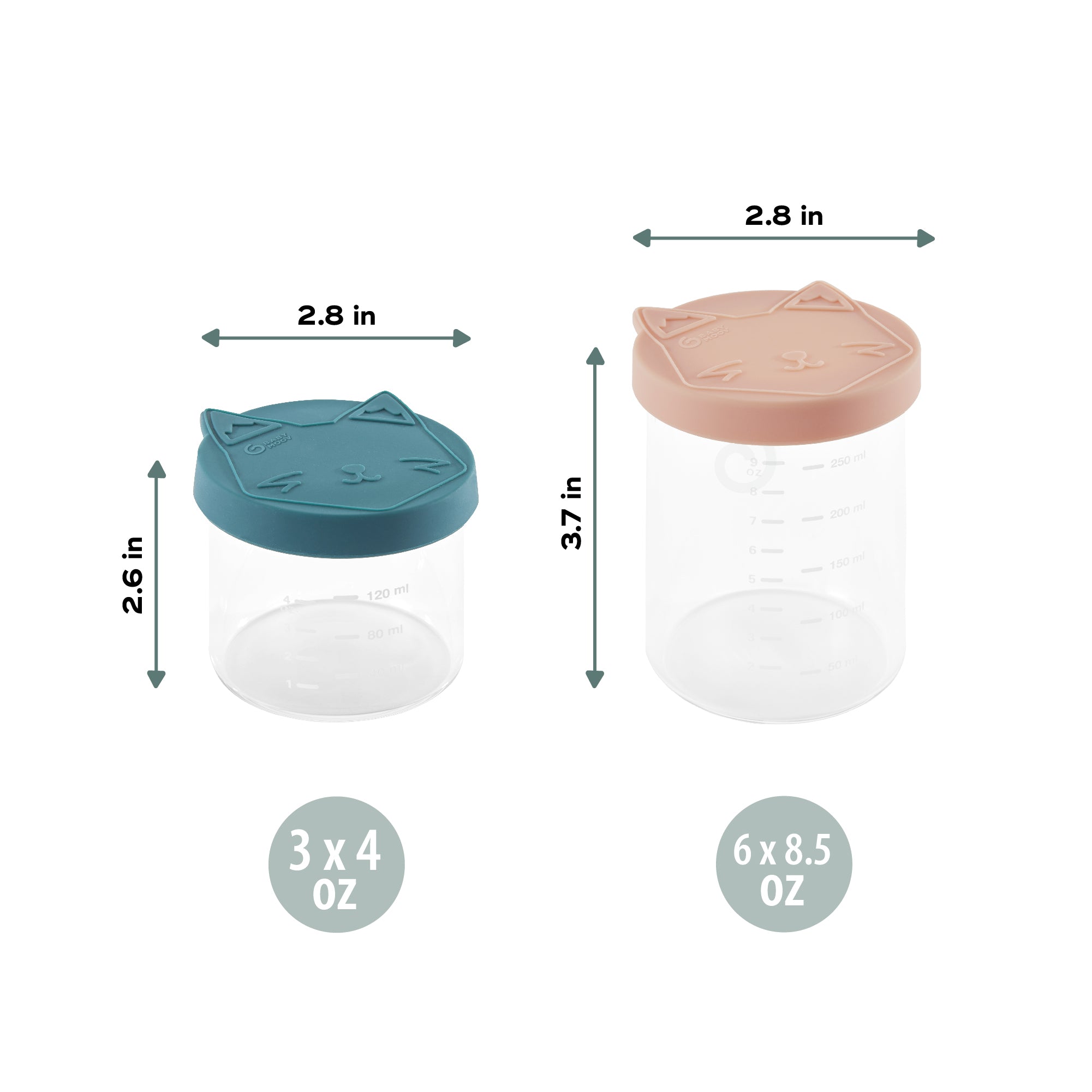 Babymoov Isy Glass Baby Food Storage Jars (Oven-Safe, Airtight)