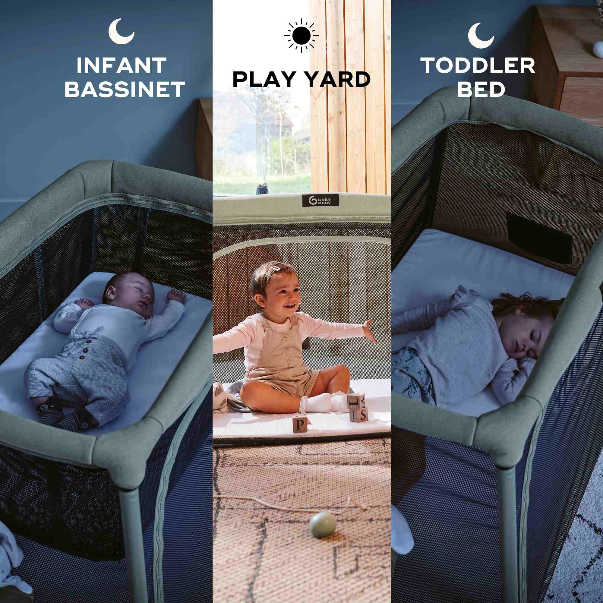 Moov and Comfy 3-in-1 Travel Crib and Playard