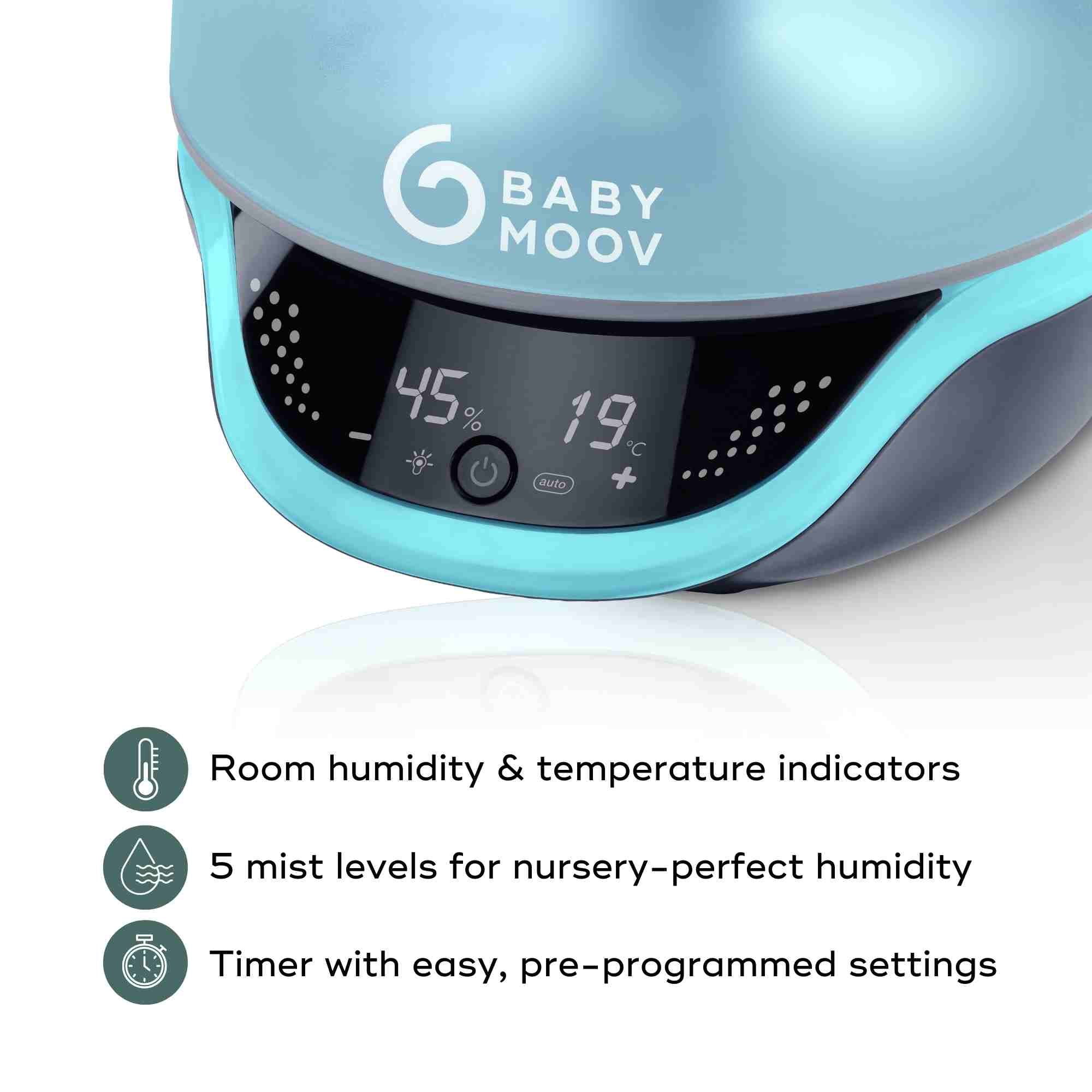 Cool mist baby humidifier in nursery during sleep