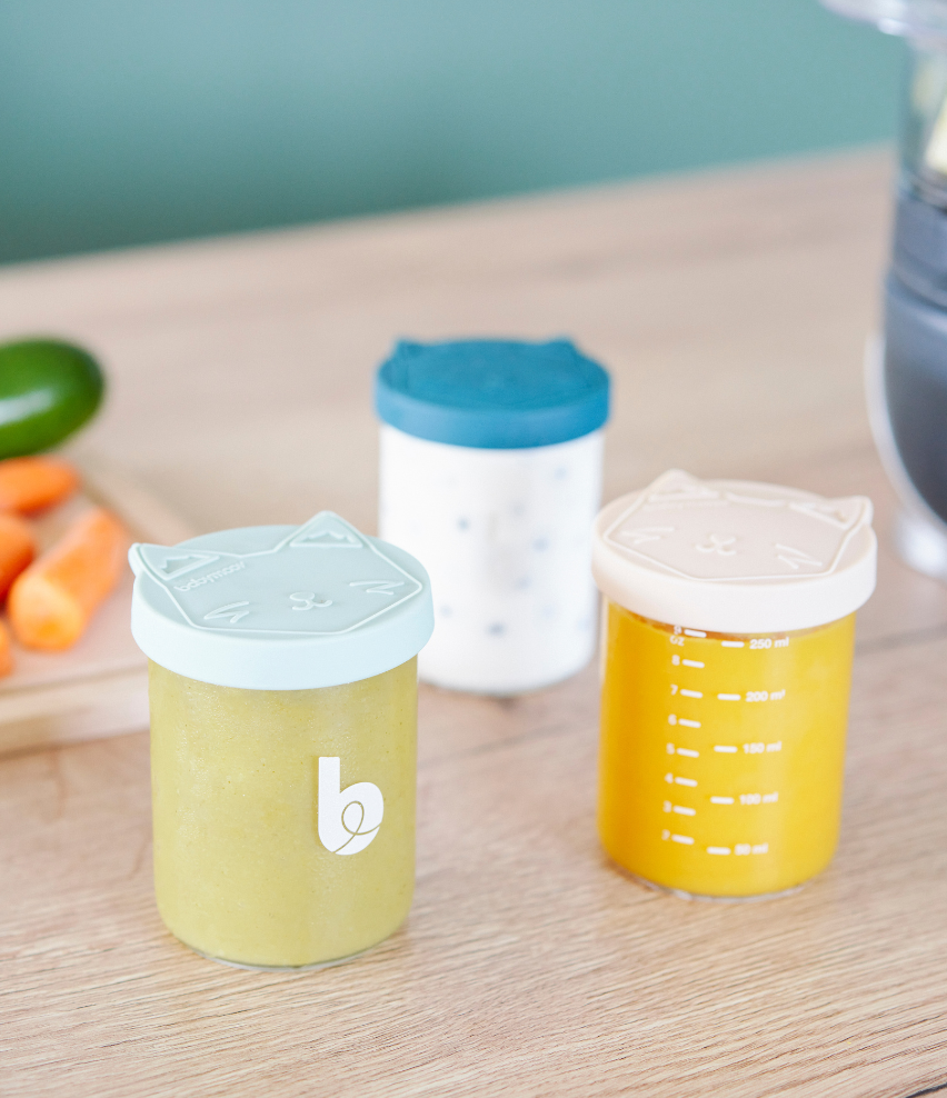 Babymoov Isy Glass Baby Food Storage Jars (Oven-Safe, Airtight)