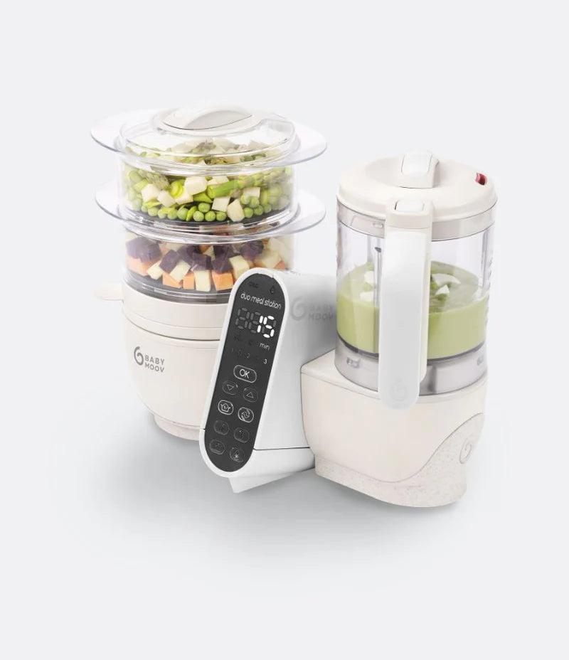 #Duo Meal Station Baby Food Maker + 4 Free Food Containers (Couleur)_Mineral Beige