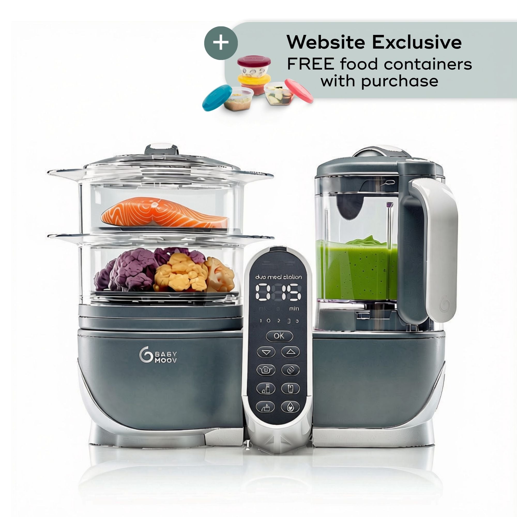 Duo Meal Station Food Maker - Blender & Steamer for baby food #color_grey