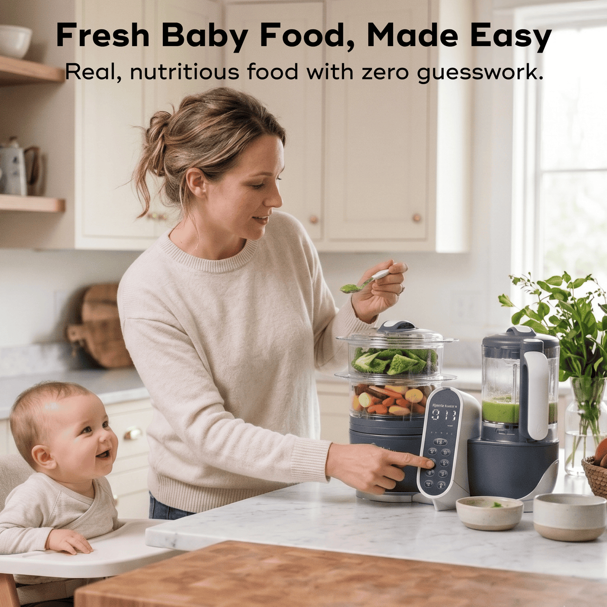 Duo Meal Station Food Maker - Blender & Steamer for baby food #color_grey