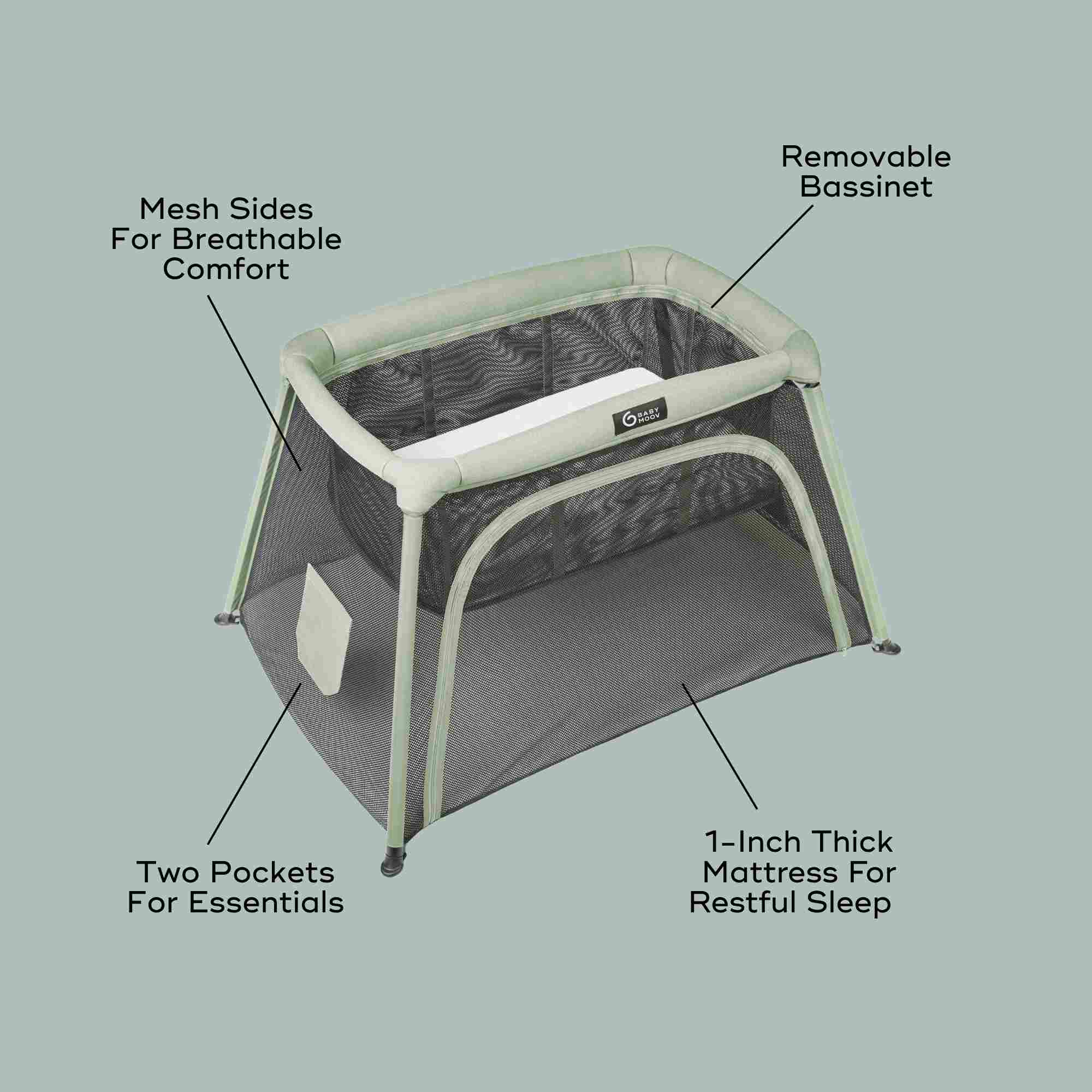 Moov and Comfy 3-in-1 Travel Crib and Playard