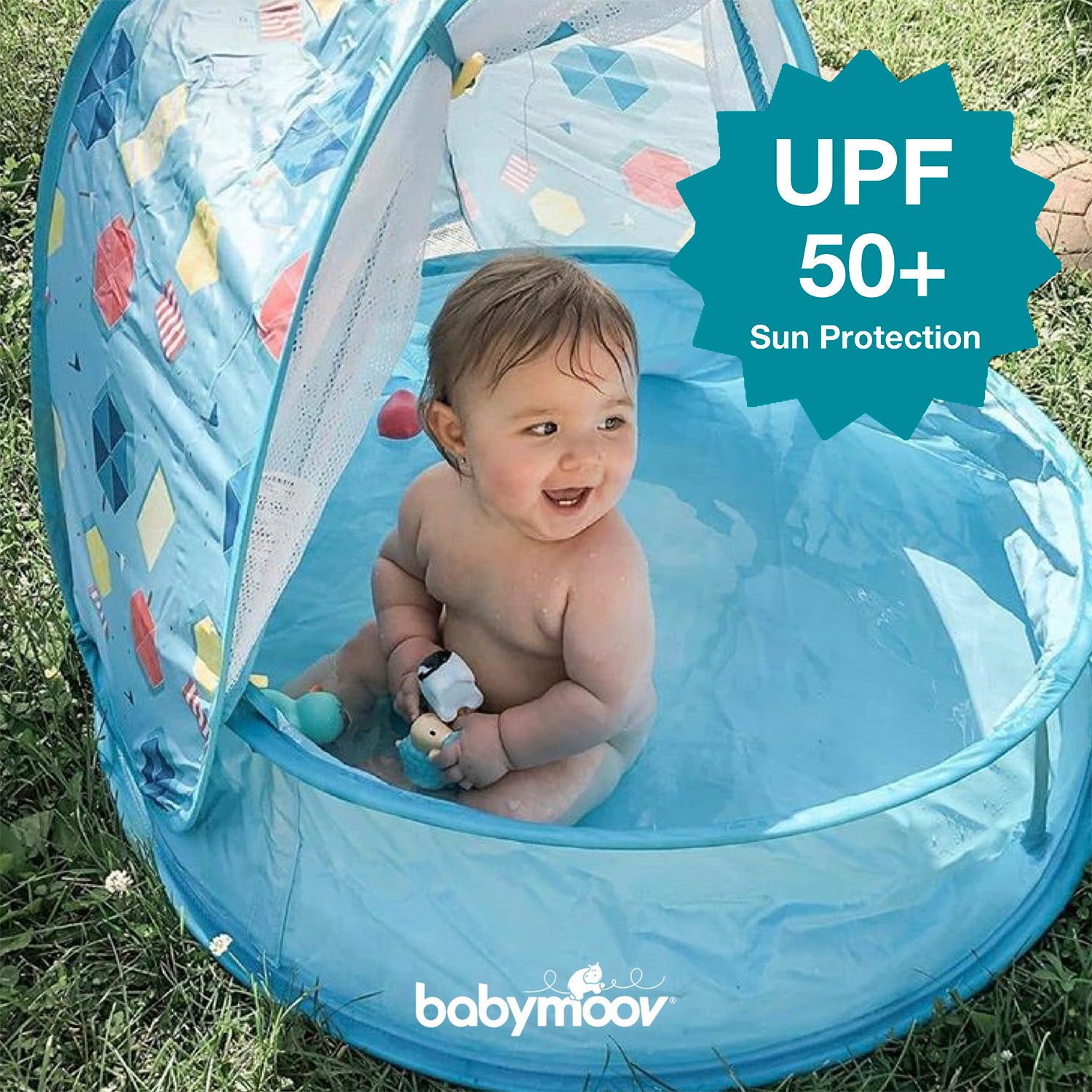  Babymoov Aquani Tent & Pool 3 in 1 Pop Up Tent, Kiddie Pool  and Play Area (Summer 2023 Essential), Marine, One Size : Baby